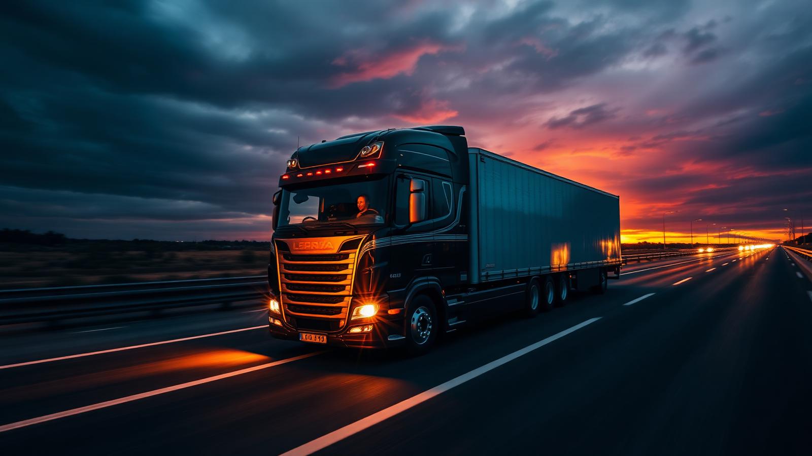 Freight truck on the road